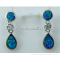 High quality opal silver bridal earrings